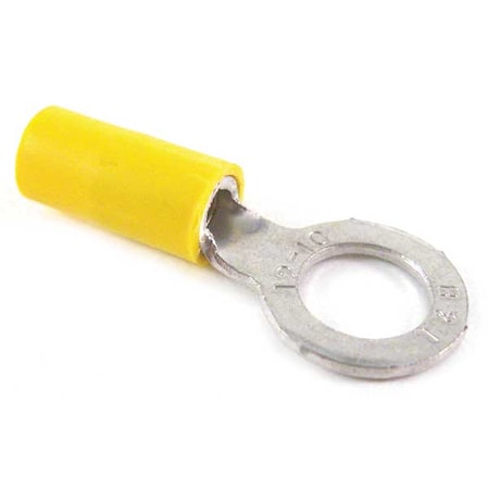 Ring Terminal, #6 Stud Size, 10 AWG, 600 V, Vinyl Insulated, Yellow, Crimp Termination Only, 50 PK MPN:10RC-6