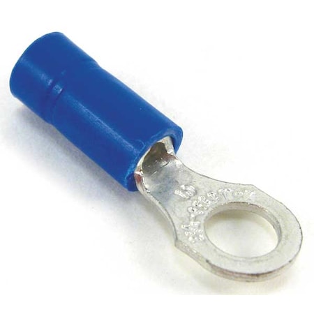 Ring Terminal, 5/16 in Stud Size, 14 AWG, 600 V, Vinyl Insulated, Blue, Crimp Termination Only MPN:14RB-516