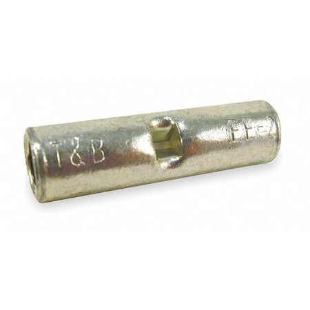 Butt Splice Wire Connector, 18 AWG Max, Metallic, None Insulation, 600 V, 100 PK MPN:2A-18