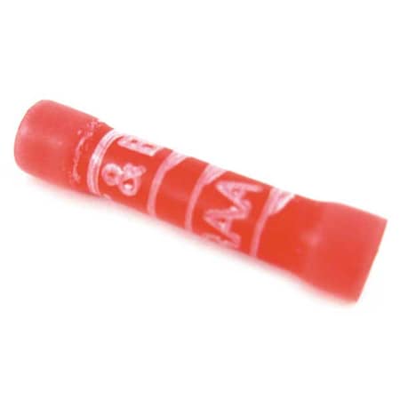 Butt Splice Wire Connector, 18 AWG Max, Red, Vinyl Insulation, 600 V, 100 PK MPN:2RA18X