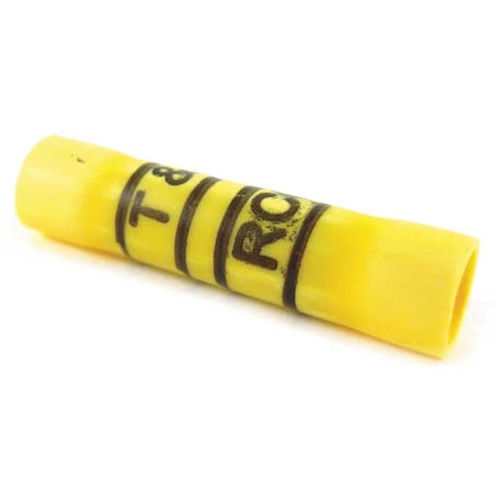 Butt Splice Wire Connector, 10 AWG Max, Yellow, Vinyl Insulation, 600 V, 50 PK MPN:2RC10X