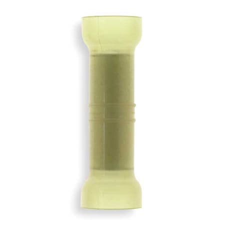 Butt Splice Wire Connector, 4 AWG Max, Yellow, Nylon Insulation, 600 V, 15 PK MPN:2RF4