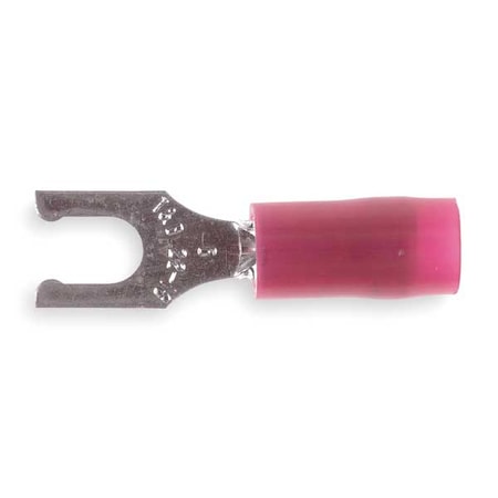 Fork Terminal, #10 Stud Size, 16 AWG, 600 V, Nylon Insulated, Red, Crimp Termination Only, 100 PK MPN:RA18-10FL