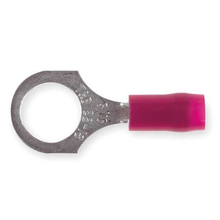 Ring Terminal, 5/16 in Stud Size, 16 AWG, 600 V, Nylon Insulated, Red, Crimp Termination Only MPN:RA18-516
