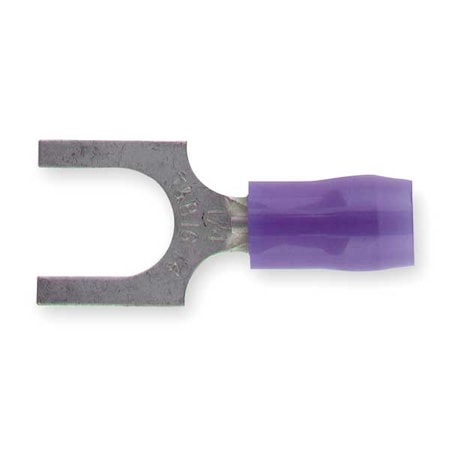 Fork Terminal, 1/4 in Stud Size, 14 AWG, 600 V, Nylon Insulated, Blue, Crimp Termination Only MPN:RB14-14F