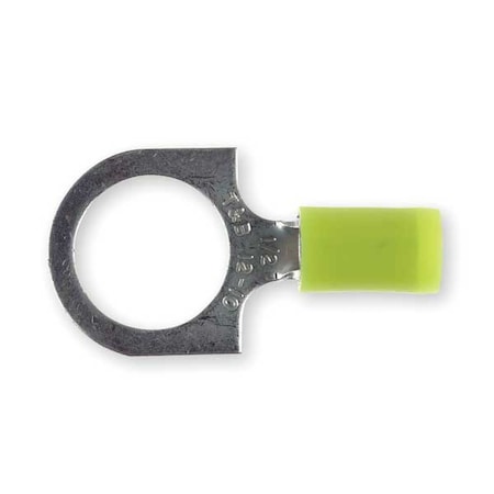 Ring Terminal, 1/2 in Stud Size, 10 AWG, 600 V, Nylon Insulated, Yellow, Crimp Termination Only MPN:RC10-12