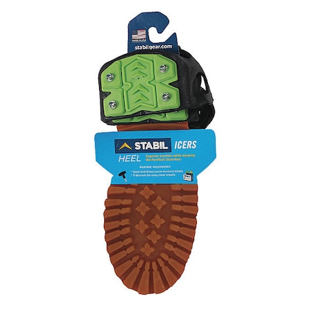 Heel Traction Aid, Heel Coverage, Strap-On, Steel, Stud, Fits Shoe Size Universal MPN:HEEL-700-00