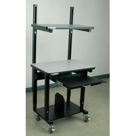 Stackbin Mobile Computer Desk w/ Top Shelf 36