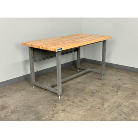 Stackbin® 1505 Adjustable Height Workbench with Maple Butcher Block Top 60