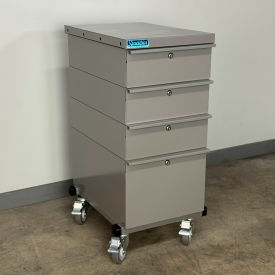 Stackbin® Mobile Drawer Unit #3 Solid Flat Front 13 Gauge Steel Top 16