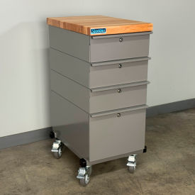 Stackbin® Mobile Drawer Unit #3 Solid Flat Front 1-3/4