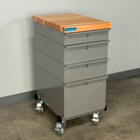 Stackbin® Mobile Drawer Unit #2 Solid Flat Front 1-3/4