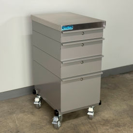 Stackbin® Mobile Drawer Unit #2 Solid Flat Front 1-3/4