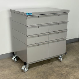 Stackbin® Mobile Drawer Unit #3 Solid Flat Front 13 Gauge Steel Top 32