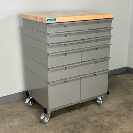 Stackbin® Mobile Drawer Unit #1 Solid Flat Front 1-3/4