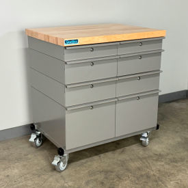Stackbin® Mobile Drawer Unit #2 Solid Flat Front 1-3/4