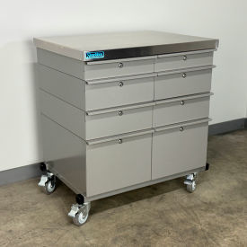 Stackbin® Mobile Drawer Unit #2 Solid Flat Front 1-3/4