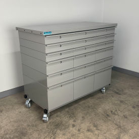 Stackbin® Mobile Drawer Unit #1 Solid Flat Front 13 Gauge Steel Top 47