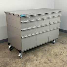 Stackbin® Mobile Drawer Unit #2 Solid Flat Front 13 Gauge Steel Top 47