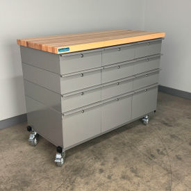 Stackbin® Mobile Drawer Unit #3 Solid Flat Front 1-3/4