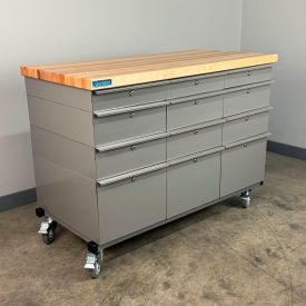 Stackbin® Mobile Drawer Unit #2 Solid Flat Front 1-3/4