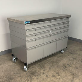 Stackbin® Mobile Drawer Unit #4 Solid Flat Front 1-3/4