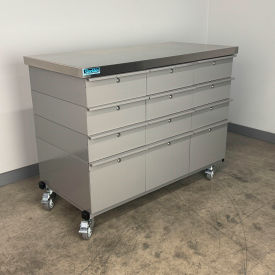Stackbin® Mobile Drawer Unit #3 Solid Flat Front 1-3/4