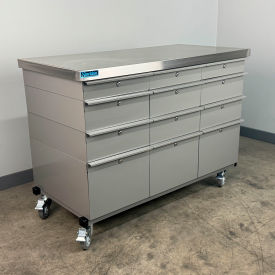 Stackbin® Mobile Drawer Unit #2 Solid Flat Front 1-3/4