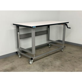 Stackbin® 2500 Hydro Lift Mobile Workbench with ESD Laminate T-Mold Edge 48