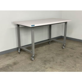 Stackbin® 1012 Mobile Adj. Height Workbench with ESD Laminate Square Edge 60