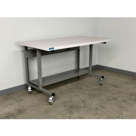 Stackbin® 2012 Mobile Adj. Height Workbench with ESD Laminate Square Edge 72