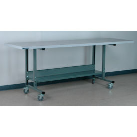 Stackbin® 2012 Mobile Adj. Height Workbench with ESD Laminate Square Edge 96