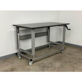Stackbin® 2500 Manual Hydro Lift Mobile Workbench 72 x 36