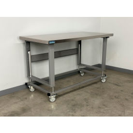 Stackbin® 2500 Electric Hydro Lift Mobile Workbench with Stainless Skin Top 48