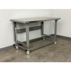 Stackbin® 2500 Electric Hydro Lift Mobile Workbench with Stainless Skin Top 72