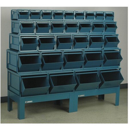 Steel Sectional Stacking Bin, 68 in D x 55 1/4 in H x 19 1/2 in W, 5 Shelves, Gray MPN:1-31512B2