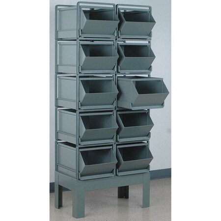 Steel Sectional Stacking Bin, 24 in D x 70 in H x 31 in W, 5 Shelves, Gray MPN:1-510RBCU-2