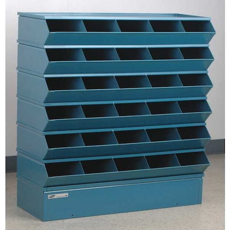 Sectional Stacking Bin, 37 in W x 15.5 in D x 39 in H, 30 Compartments, Blue, High Gloss Steel MPN:3-230SSB