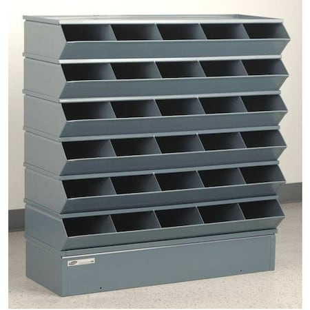 Sectional Stacking Bin, 37 in W x 15.5 in D x 39 in H, 30 Compartments, Gray, High Gloss Steel MPN:3-230SSB