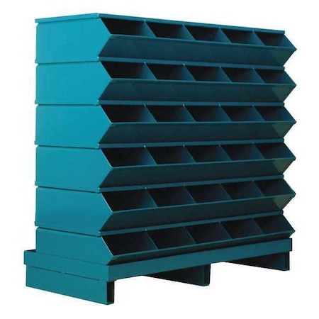 Pallet Sectional Stacking Bin, 37 in W x 15.5 in D x 35.5 in H, 30 Compartments, Blue, Steel MPN:3-230SSPB