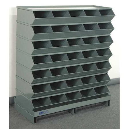 Pallet Sectional Stacking Bin, 37 in W x 15.5 in D x 41 in H, 35 Compartments, Gray, Steel MPN:3-235SSPB