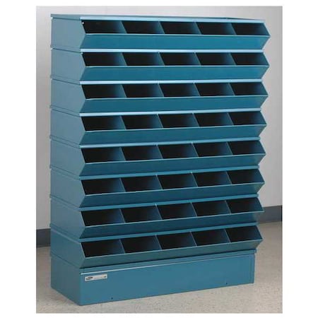 Sectional Stacking Bin, 37 in W x 15.5 in D x 50 in H, 40 Compartments, Blue, High Gloss Steel MPN:3-240SSB