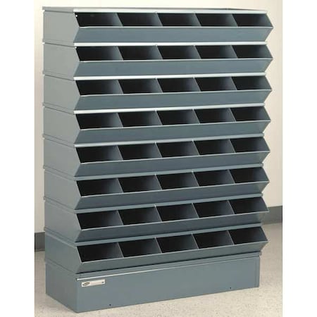 Sectional Stacking Bin, 37 in W x 15.5 in D x 50 in H, 40 Compartments, Gray, High Gloss Steel MPN:3-240SSB
