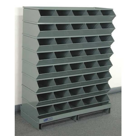 Pallet Sectional Stacking Bin, 37 in W x 15.5 in D x 46.5 in H, 40 Compartments, Gray, Steel MPN:3-240SSPB