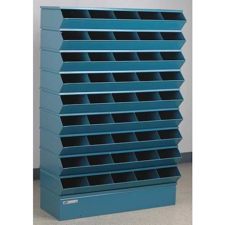 Sectional Stacking Bin, 37 in W x 15.5 in D x 55.5 in H, 45 Compartments, Blue, High Gloss Steel MPN:3-245SSB