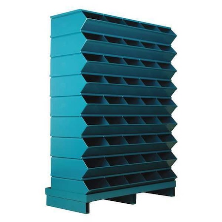 Pallet Sectional Stacking Bin, 37 in W x 15.5 in D x 52 in H, 45 Compartments, Blue, Steel MPN:3-245SSPB