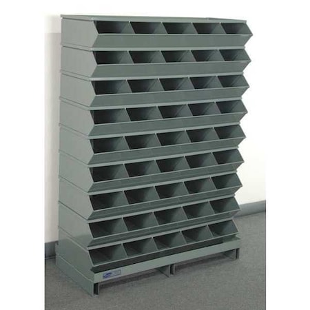 Pallet Sectional Stacking Bin, 37 in W x 15.5 in D x 52 in H, 45 Compartments, Gray, Steel MPN:3-245SSPB