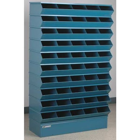 Sectional Stacking Bin, 37 in W x 15.5 in D x 61 in H, 50 Compartments, Blue, High Gloss Steel MPN:3-250SSB