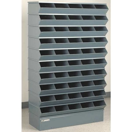 Sectional Stacking Bin, 37 in W x 15.5 in D x 61 in H, 50 Compartments, Gray, High Gloss Steel MPN:3-250SSB