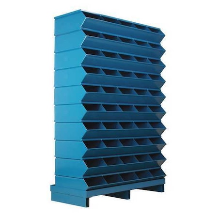 Pallet Sectional Stacking Bin, 37 in W x 15.5 in D x 57.5 in H, 50 Compartments, Blue, Steel MPN:3-250SSPB